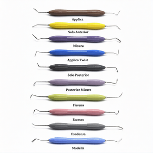 Juego de Instrumentos Quirúrgicos Dentales de 10 Piezas, Herramientas Restauradoras de Relleno Compuesto de Acero Inoxidable, Múltiples Colores, Agarre Ergonómico - Product Image 6