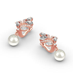 Boucles d'oreilles élégantes Jeulia en argent sterling avec perles de culture - Product Image 3