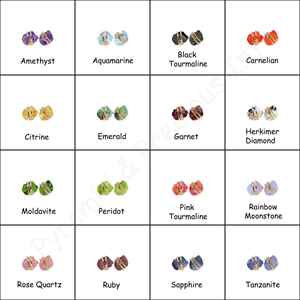 Unisex 925 Sterling Silver Stud Earrings Raw Rainbow Moonstone <b>Crystal</b> Drilled Gemstone Birthstone Jewelry Third Party Appraisal - Product Image 6