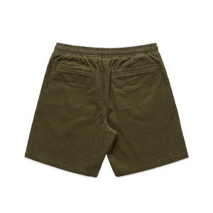 กางเกงขาสั้นผ้าลูกฟูกคุณภาพสูงออกแบบมาสำหรับสตรีทแวร์ที่มีสายรัดเอวยางยืดแบบมีซิปและตัวเลือกสีทึบที่กำหนดเอง - Product Image 2