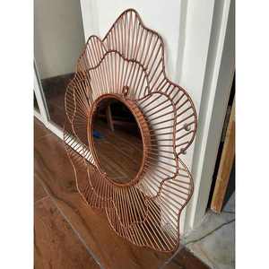 Hot Selling Custom Made Modern Flower Design Metal Wall <b>Mirror</b> Handmade High Quality <b>Mirror</b> for Weddings - Product Image 4