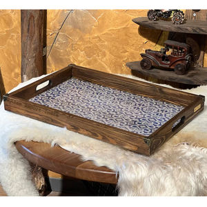 Plateau de service de taille personnalisée de qualité supérieure Design vintage Nouvelle arrivée Finition en bois naturel pour le thé Snack Cuisine But - Product Image 4