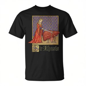 T-shirt Sir Rhosis Medieval Pun Meme Liver Drunk, meme medievali per gli appassionati di umorismo storico - Product Image 2