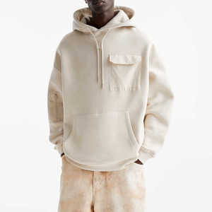 Fabricant Sweats à capuche avec poche en maille et cordon de serrage Streetwear Boxy Fit Sweats à capuche surdimensionnés vierges à épaules tombantes - Product Image 1