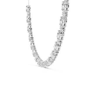 IGI Certified 925 <b>Silver</b> Women's Luxury <b>Tennis</b> <b>Necklace</b> Oval Shape Prong Lab Grown CVD HPHT Diamond Weddings Gifts Engagement - Product Image 3