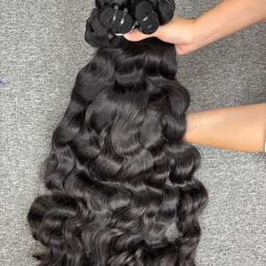 Cheveux vierges vietnamiens et cambodgiens en gros, bouclés, ondulés naturels, double trame, cuticules alignées, ondulés naturels pour tissage Genius - Product Image 4