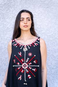 Kaftan blanc ample pour femme, style estival, longueur au sol, brodé, épaules dénudées, style mignon, grande taille, uni, 100% coton - Product Image 5