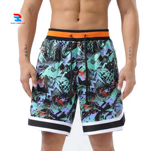 กางเกงขาสั้นลำลองผู้ชายคุณภาพสูง เอวยางยืดแบบรูดเชือก ผลิตตามสั่ง ลายพิมพ์แบบระเหิด ผ้าฝ้ายผสมโพลีเอสเตอร์ เอวกลาง - Product Image 1
