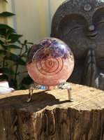 Boule d'orgonite en quartz rose, boules de pierres naturelles, puces d'orgonite, puces de guérison énergétique, boule de sphère en vrac pour la décoration de la maison
