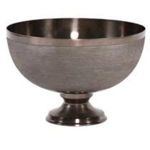 Support design pour maison hôtel cuisine restauration fruits salade mélange bol profond forme de fleur finition antique bol à fruits en métal - Product Image 6