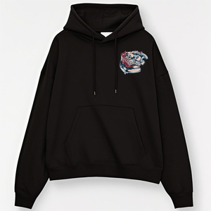 Sweat à capuche noir personnalisé pour hommes avec imprimés créatifs en coton 100% Il est confortable Hoodies - Product Image 1