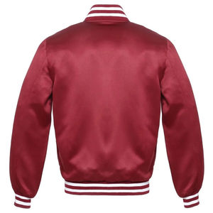 Chaqueta Universitaria de Satén para Hombre, Chaquetas Universitarias con Logotipo Personalizado, Chaqueta de Béisbol Informal de Manga Larga a la Moda, Bordada y Revestida - Product Image 4