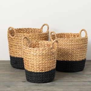 Stylish Eco-Friendly Water Hyacinth Cloth Basket Rustic Boho Chic Home <b>Storage</b> Solution for <b>Laundry</b> Chic Home Decor Feature - Product Image 6