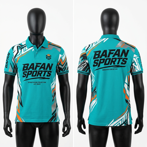 Polo en coton épais pour homme, couleur corail, style streetwear, avec imprimé graphique et broderie, coupe ajustée - Product Image 4