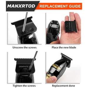 Lames de rechange ultra-précises pour tondeuses et coupe-cheveux, noires, compatibles avec les lames de rechange - Product Image 3