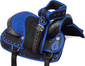 Selle de cheval de baril synthétique de course occidentale de qualité supérieure avec ensemble de tack assorti pour l'équitation - Product Image 6