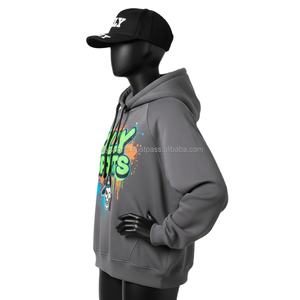 เสื้อมีฮู้ดผ้าฟลีซสำหรับผู้หญิง300สูงมีฮู้ดผ้าฟลีซสัมผัสนุ่มด้วยระบบ GSM มีโลโก้ตามสั่งพิมพ์ลายกราฟิกนีออนเสื้อมีฮู้ดแฟชั่นสไตล์สตรีทแบบเรียบง่าย - Product Image 3