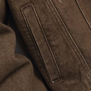 Chaqueta de Mezclilla Desgastada Marrón para Hombre, 100% Algodón, Cierre de Botones, Manga Larga, Corte Regular Informal, Transpirable, Resistente al Viento, para Invierno/Primavera - Product Image 4