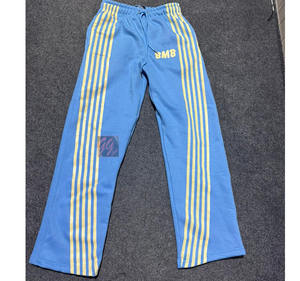 Pantalones de chándal holgados de gran tamaño para hombre con rayas de logotipo serigrafiadas elaboradas con tejido pesado GSM 350 duradero. - Product Image 6