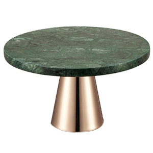 DÉCOÉRATIONS DE MARIAGE SUPPORT À GÂTEAU EN MARBRE EN PIERRE VERTE NATURELLE ARRONDI BASE EN MÉTAL POUR SERVEUR À GÂTEAU DE CÉLÉBRATION DE FÊTE - Product Image 1