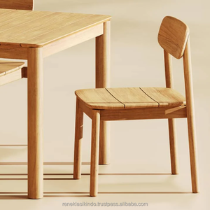 Chaise de restaurant en teck massif, design moderne, dimensions 49x54x80, convient à divers événements - Product Image 3