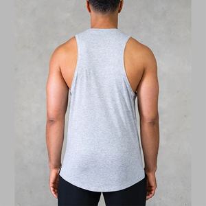 Camiseta sin Mangas Deportiva de Diseño al por Mayor, Corte Regular, Estampado Liso con Logotipo, Cuello Redondo, Dobladillo Curvo, Algodón y Elastano para Hombre - Product Image 4