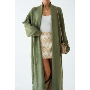 <b>Light</b> Green Open Front Shawl Collar <b>Cardigan</b> - Product Image 4