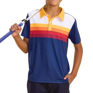 Camiseta Polo Informal para Niños de EE. UU. con Diseño de Bloques de Color, Secado Rápido, Transpirable, Manga Corta para Niños - Product Image 1