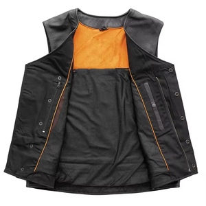 Chaleco de cuero de piel de vaca hecho a medida a la moda transpirable para hombre Chaleco de cuero ajustado hecho en Pakistán - Product Image 3