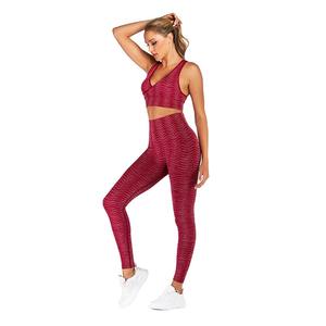 Vente en gros de vêtements d'athlétisme, Leggings en maille pour femmes, ensembles de Fitness, de Sport, soutien-gorge sans couture, ensemble de Yoga - Product Image 5
