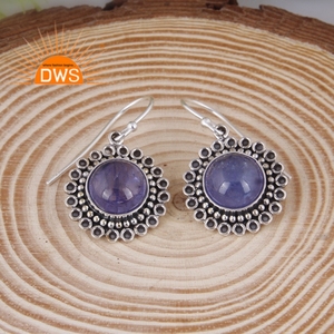 Última tendencia de plata esterlina oxidada, tanzanita natural, piedras preciosas, Pendientes colgantes florales, fabricante de joyería personalizada - Product Image 3
