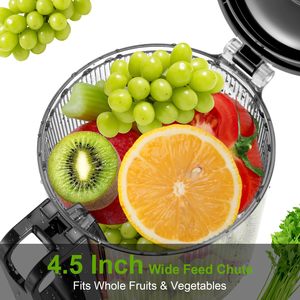 Accessoire presse-agrumes pour batteur sur socle, presse-agrumes à froid lent pour accessoire <span class=keywords><strong>Kitchenaid</strong></span> avec goulotte d'alimentation large <span class=keywords><strong>de</strong></span> 4,5 pouces - Product Image 4