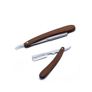 Maquinilla de Afeitar Desechable de Acero Inoxidable con Hoja Única, Maquinilla de Afeitar Recta con Mango de Madera para Cabello, Cara y Cuerpo - Product Image 5