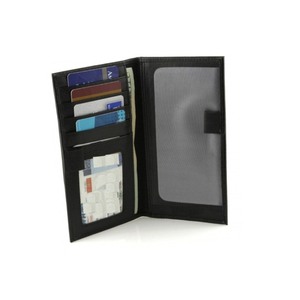 Práctica billetera de viaje con soporte para pasaporte portátil con lazo para bolígrafo y funda para chequera - Product Image 1