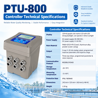 PTU800 POM Sensor Digital Pembersihan Otomatis Bodi Sensor Baja Tahan Karat SUS316L RS485 Modbus Online Turbidity Analyzer 5%
