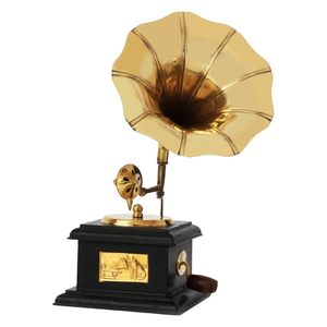 Latón Vintage Gramophone Showpiece Diseño de madera clásico Royal Gramophone Made by Brass - Product Image 1