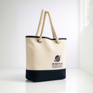 Elegante bolsa de playa Juco Asas de algodón Geométrico Biodegradable Ecológico Marca RTS Soporte Exportación instantánea-Entrega lista - Product Image 2