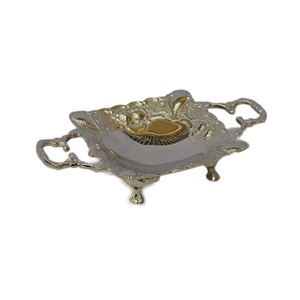 Plateau de service au design vintage pour les fêtes et les occasions festives, finition multicolore, plateau à bibelots avec plateau de service - Product Image 6