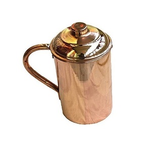 Pichet à eau en cuivre pur fait à la main de qualité supérieure avec récipient ayurvédique d'aspect traditionnel parfait pour le stockage de l'eau, la cuisine et la santé - Product Image 4