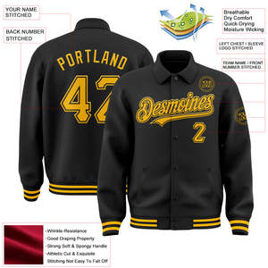 Custom Color Bomber Full-Snap Varsity Letterman Dos Tonos Solapa Collar Byron Chaqueta - Product Image 4