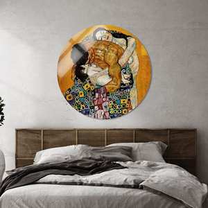Stampa su tela - Gustav Klimt 'La famiglia' Design <span class=keywords><strong>Art</strong></span> <span class=keywords><strong>Nouveau</strong></span>, Vetro Circolare - Product Image 1