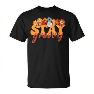T-shirt Stay Groovy Flower Power Retro Hippie Vibes - Product Image 2