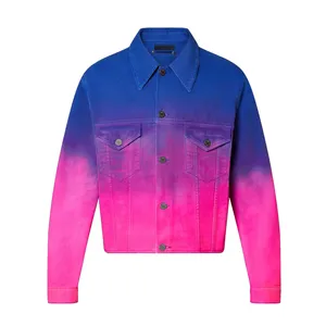 2023 оптовая продажа на заказ джинсовая куртка мужская джинсовая толстовка с капюшоном Синяя джинсовая куртка для мужчин