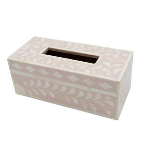 Boîte à mouchoirs en bois incrusté d'os de haute qualité faite à la main directement d'Inde Décoration intérieure de style ethnique personnalisable - Product Image 4