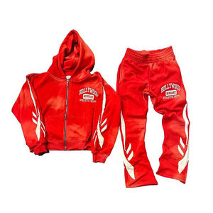 Survêtement d'hiver pour hommes en molleton 100% coton, personnalisation de la marque disponible, effet délavé au soleil, style hip-hop - Product Image 5