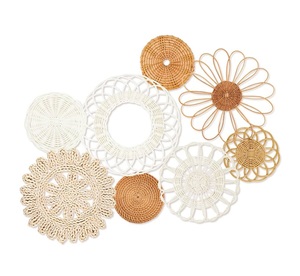 Fait à la main de luxe coton bambou tenture murale moderne décor à la maison Art mural avec métal rotin salon pièce maîtresse - Product Image 2