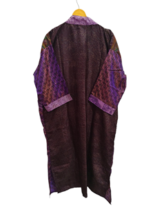 Kimono de Sari de seda pura, bata de Sari Vintage de peso ligero, vestido de fiesta de playa suave, Kimono de seda hecho a mano indio - Product Image 6
