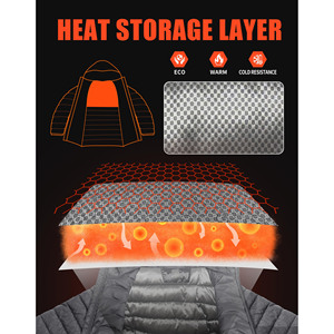 Men's Winter Custom Design Stand Collar Hooded Puffer <b>Jacket</b> with Front Logo Printing Waterproof & Breathable Outerwear - Product Image 2