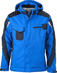 Chaqueta de carcasa blanda para hombre azul marino de alta calidad al por mayor/chaqueta de carcasa blanda de poliéster 100% personalizada ropa de exterior para hombre - Product Image 1
