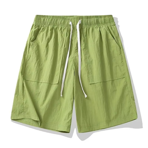 Men Thin Outdoor Lightweight Shorts Single-<b>Layer</b> Ice Silk Loose Elastic Waist Comfortable Shorts Beach Straight Five-point Pants - Product Image 3